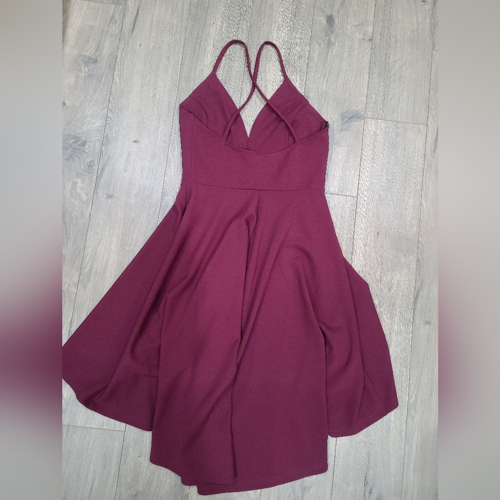 Maroon High-Low Cocktail Dress Large - Picture 3 of 3